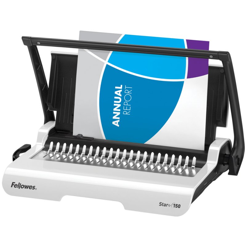 Fellowes inbindmachine Star +150, tot A4, 12 vel ponscapaciteit, wit/zwart